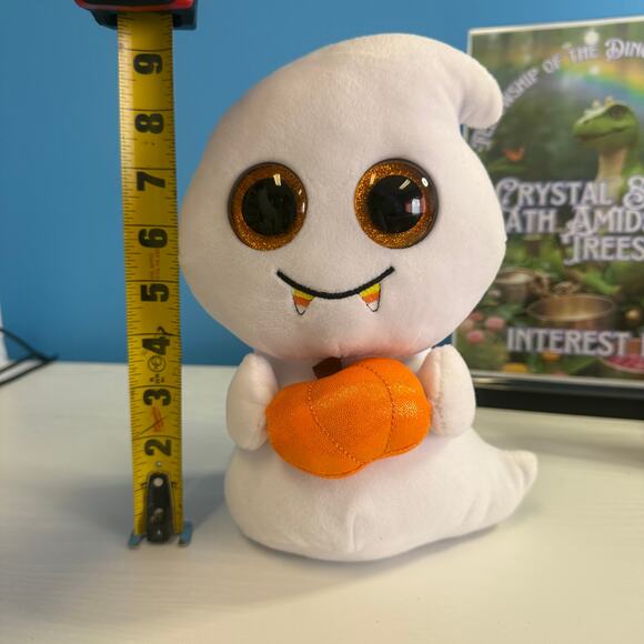 TY Beanie Boo “Scream” Ghost Plush – 9” Halloween Boo w/ Pumpkin – EUC - Picture 2 of 6